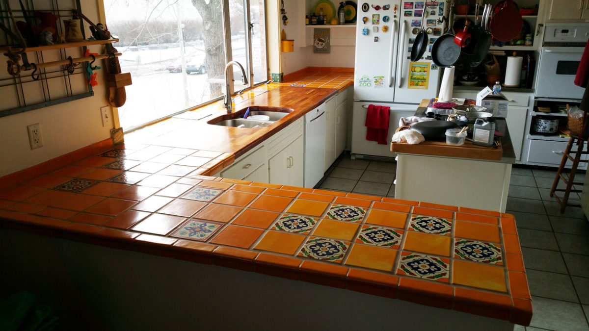 Custom Kitchen Tile Countertop After